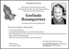 Traueranzeige Gerlinde Baumgartner