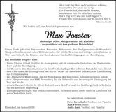 Traueranzeige Max Forster