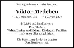 Traueranzeige Viktor Medchen
