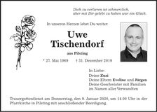 Traueranzeige Uwe Tischendorf