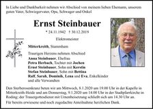 Traueranzeige Ernst Steinbauer
