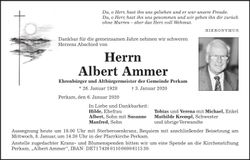 Traueranzeige Albert Ammer