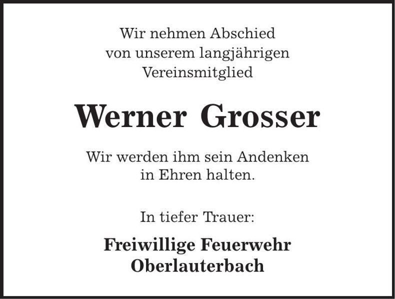 Traueranzeige Heinrich Söder