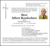 Traueranzeige Albert Bernlochner