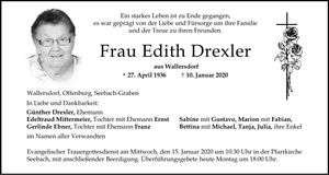 Traueranzeige Edith Drexler