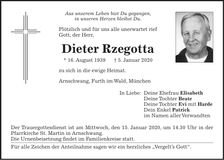 Traueranzeige Dieter Rzegotta