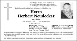 Traueranzeige Herbert Neudecker