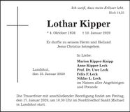 Traueranzeige Lothar Kipper