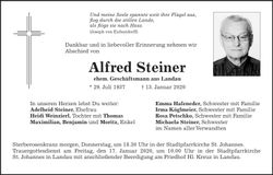Traueranzeige Alfred Steiner