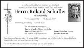 Traueranzeige Roland Schuller