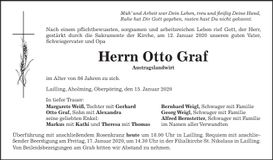 Traueranzeige Otto Graf