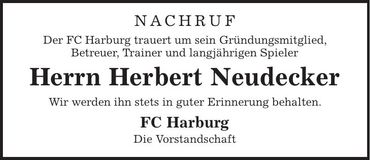 Traueranzeige Herbert Neudecker