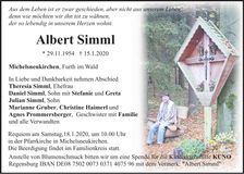 Traueranzeige albert Simml