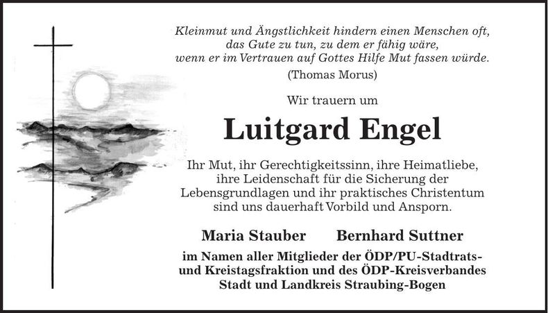 Traueranzeige Engel Luitgard