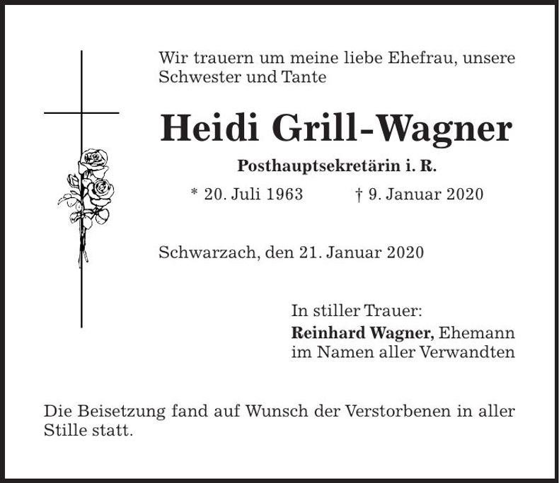 Traueranzeige Heidi Grill-Wagner