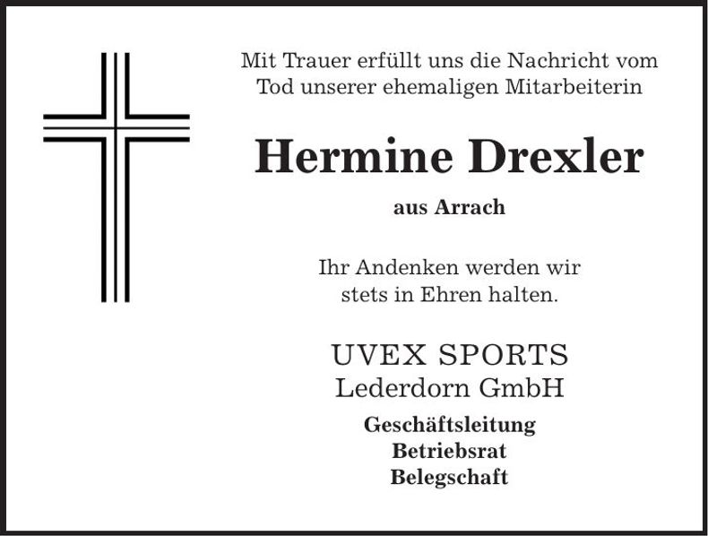Traueranzeige Hermine Drexler
