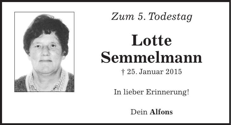 Traueranzeige Lotte Semmelmann
