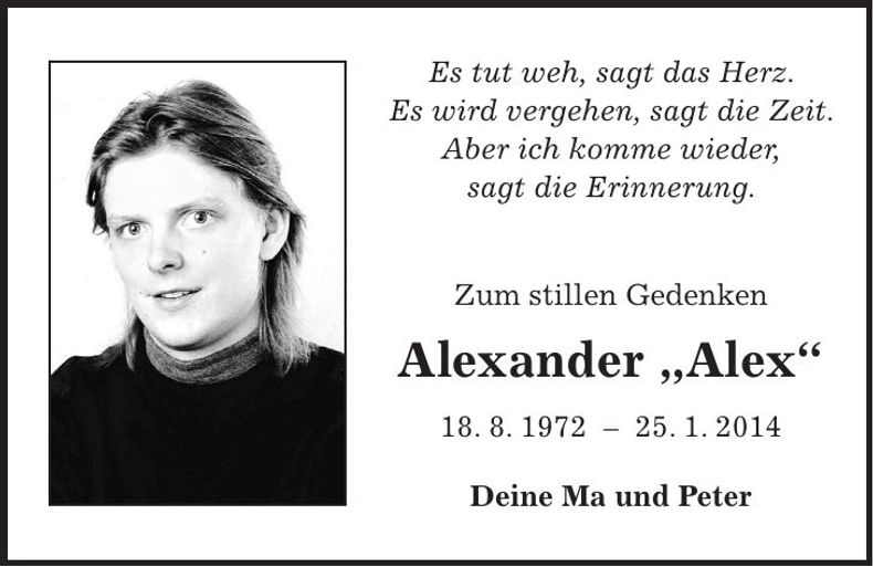 Traueranzeige Kronisch Alexander