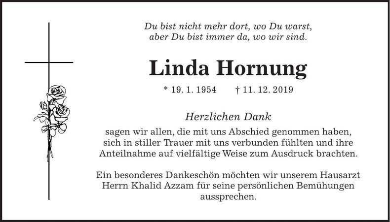 Traueranzeige Siglinda Hornung