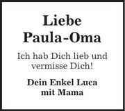 Traueranzeige Paula Richter