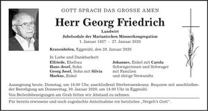 Traueranzeige Georg Friedrich