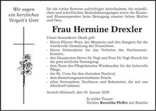 Traueranzeige Hermine Drexler
