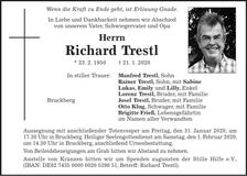Traueranzeige Richard Trestl