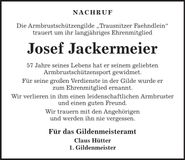 Traueranzeige Josef Jackermeier