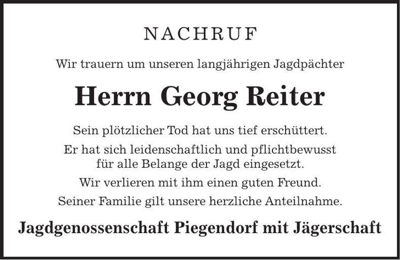 Traueranzeige Reinhard Knott