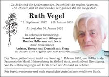 Traueranzeige Ruth Vogel