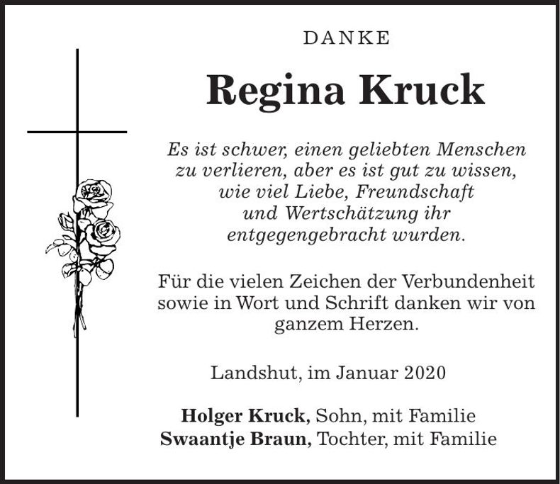 Traueranzeige Regina Kruck