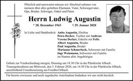 Traueranzeige Ludwig Augustin