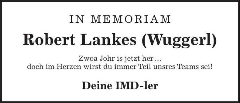 Traueranzeige Robert Lankes