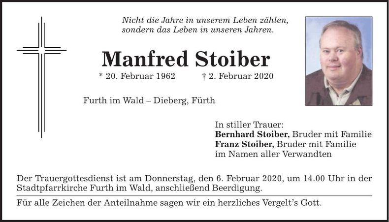 Traueranzeige Manfred Stoiber