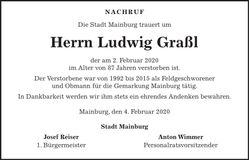 Traueranzeige Ludwig Graßl