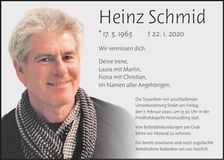 Traueranzeige Heinz Schmid