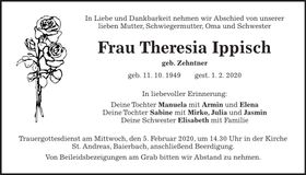 Traueranzeige Theresia Ippisch