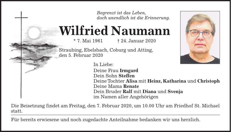 Traueranzeige Wilfried Naumann