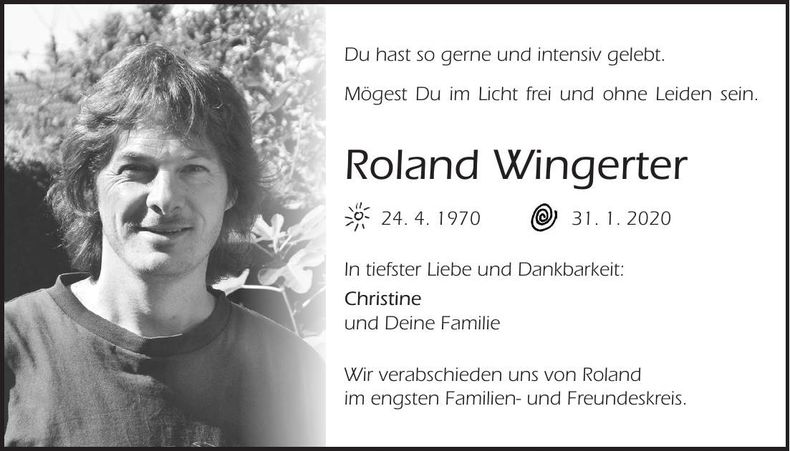 Traueranzeige Roland Wingerter