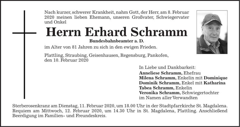 Traueranzeige Erhard Schramm