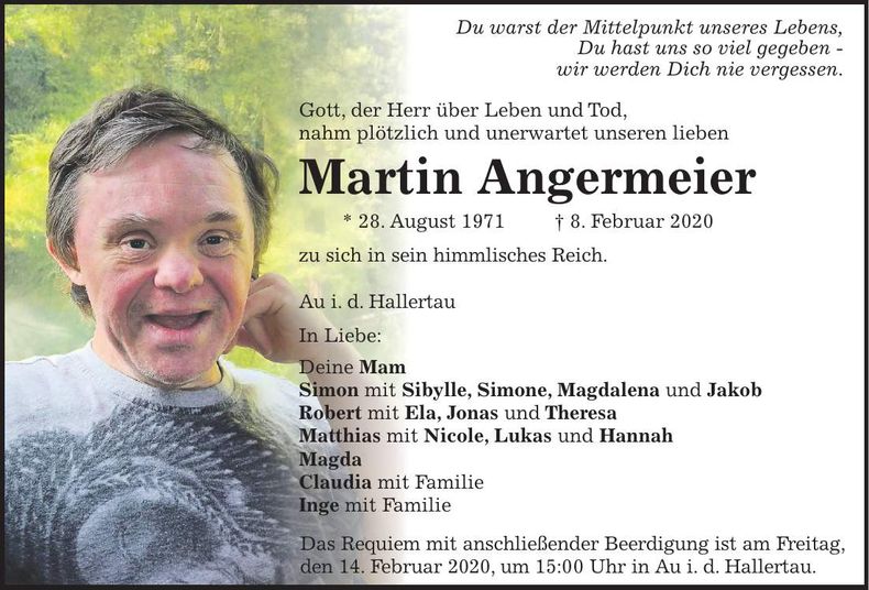 Traueranzeige Martin Angermeier