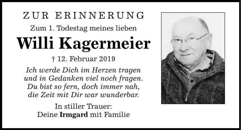 Traueranzeige Willi Kagermeier