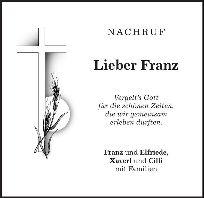 Traueranzeige Franz Xaver Meier