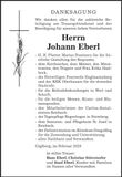 Traueranzeige Johann Eberl