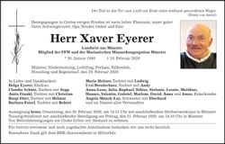 Traueranzeige Xaver Eyerer