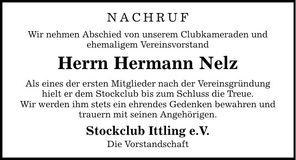 Traueranzeige Hermann Nelz
