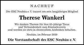 Traueranzeige Therese Wankerl