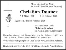 Traueranzeige Christian Danner