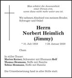 Traueranzeige Norbert Heimlich