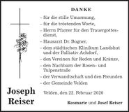 Traueranzeige Joseph Reiser